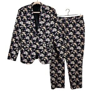 NWOT ASOS Dark Floral Multicolored 2 Pc Suit Slim Fit